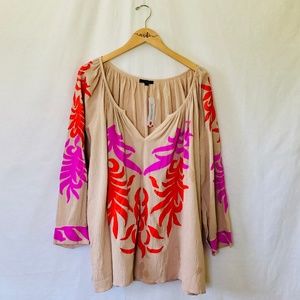 Floryday Arabian Pink Orange V Neck Blouse